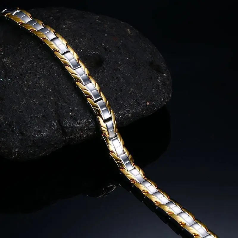 Vnox 7 мм Ширина Здоровье и гигиена магнитный браслет Нержавеющая сталь цепочку для