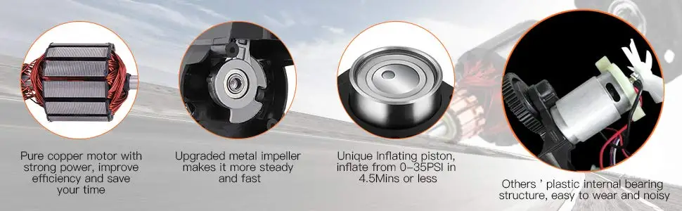 TACKLIFE ACP1C портативный насос для шин DC 12 В 150PSI воздушный компрессор насос цифровой насос для шин с манометром 4 насадки адаптеры насос
