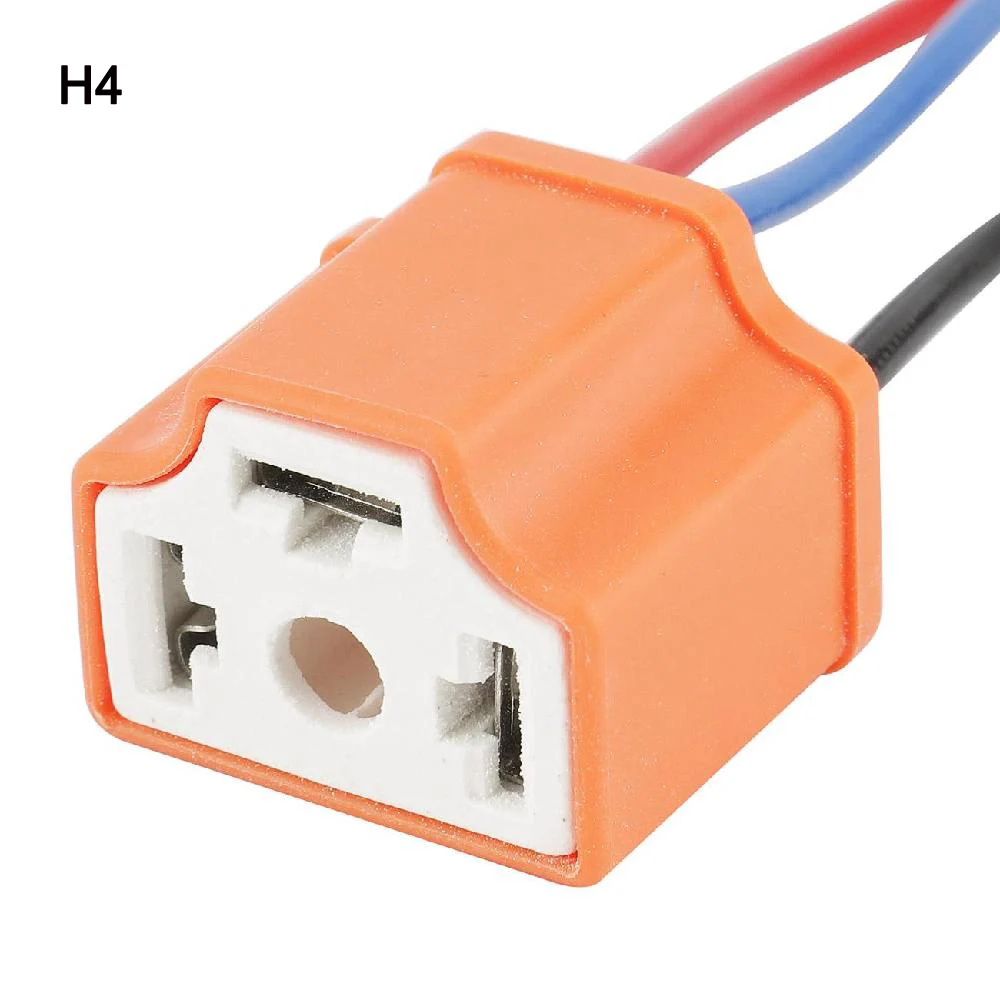 Oslamp 2x H1 H4 H7 H11 9006 Автомобильный светодиодный керамический держатель для фар, удлинитель автомобильного провода, галогенный адаптер, разъем для лампы - Цвет: H4