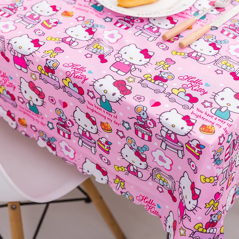 Водонепроницаемая скатерть с рисунком hello kitty для детей, вечерние украшения для дня рождения, вечерние принадлежности 114*137 см
