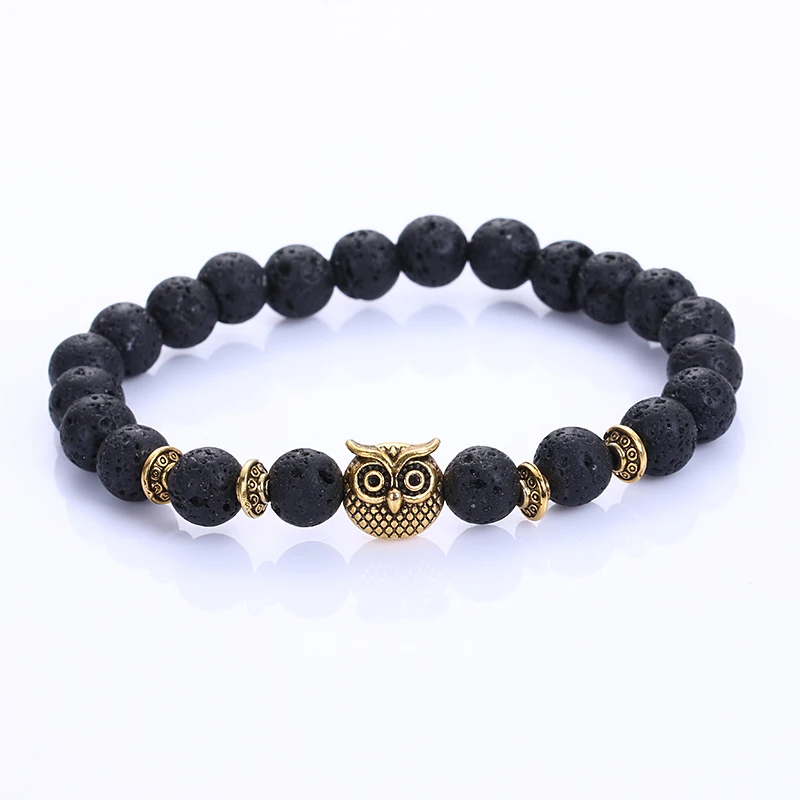 Креативные браслеты из натурального камня и бусин золотые Модные мужские