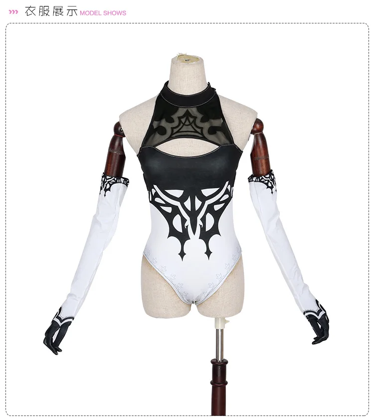 NieR Automata figure 2B женский купальник + перчатки маска для глаз модный сексуальный