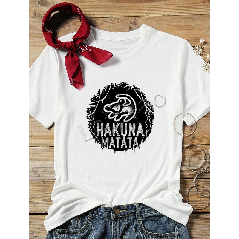 Уличные футболки Hakuna Matata футболка с графическим принтом Король льва женские