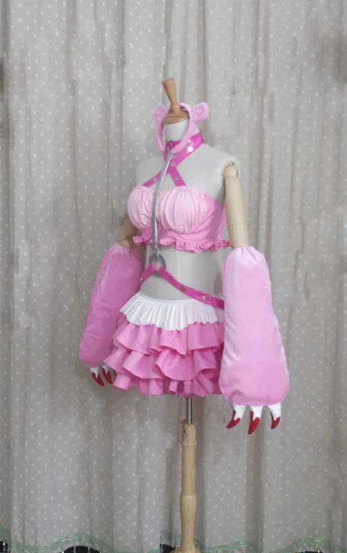 Супер Sonico розовый медведь угрюмый гоночный GK Ver Косплей Костюм на заказ