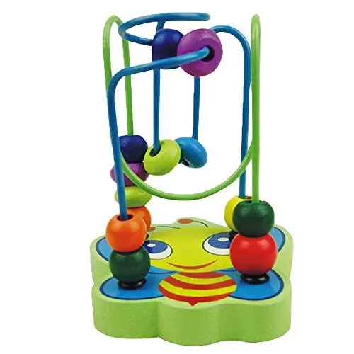 Красочные деревянные животные вокруг бисера деревянная игрушка мини трек