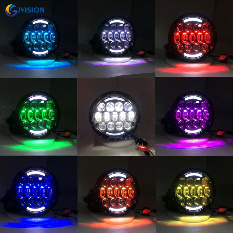 Светодиодная фара DOT EMARK 105 Вт 7 дюймов цветная RGB подсветка для jeep wrangler дюймовая