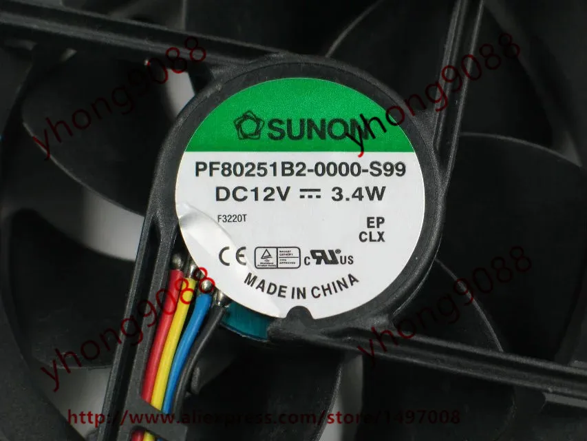 SUNON PF80251B2 0000 S99 DC 12V 3 4 W 80x80x25mm вентилятор охлаждения сервера|square fan|server fandc fan 12v |