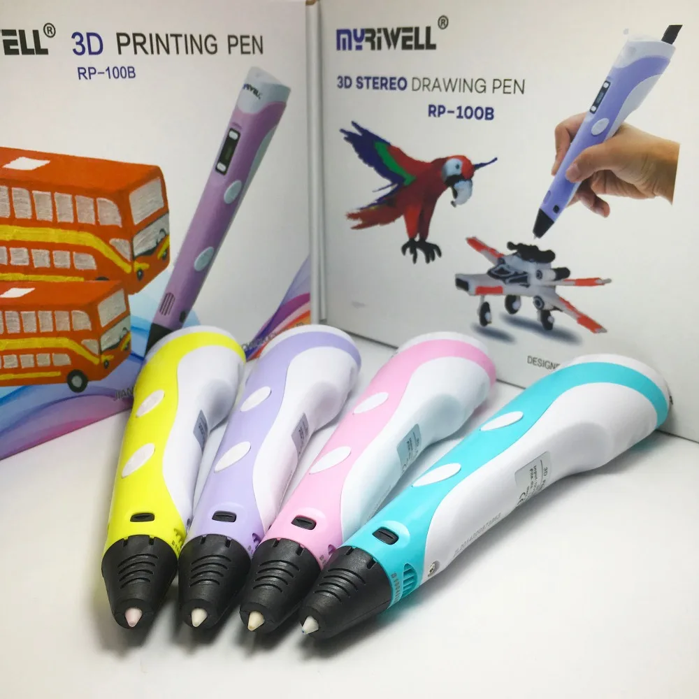 3D Ручка myriwell 2-го поколения RP-100B ЖК-экран 100 м/200 м 1,75 мм pla нити для детей diy 3d печать Ручка Рождественский подарок