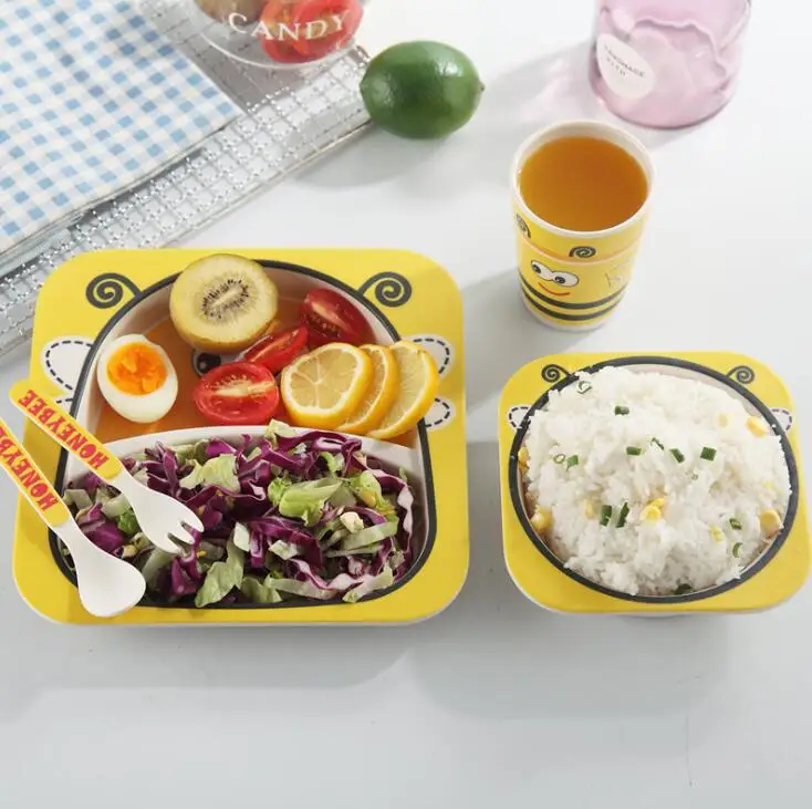 2019 детское Блюдо Набор посуды вилка с рисунком из мультфильма блюда для