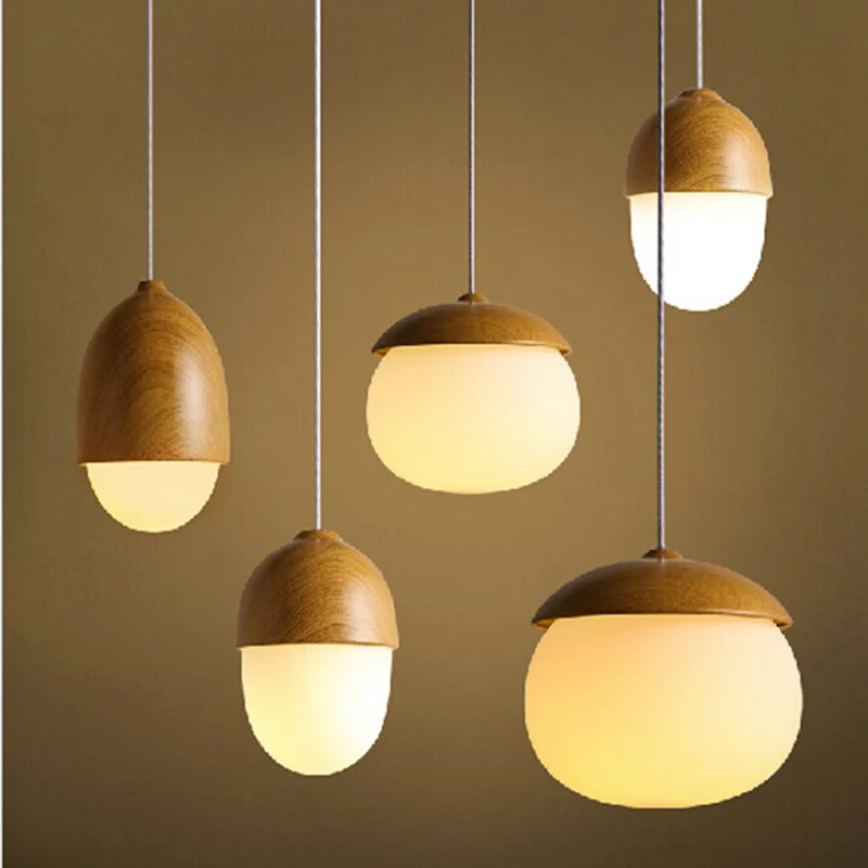Современный подвесной светильник из дерева цветная лампа E27 держатель лампы для