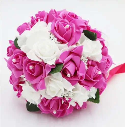 Свадебный букет невесты 10 цветов свадебный с лентами из пеноматериала|Свадебные - Фото №1