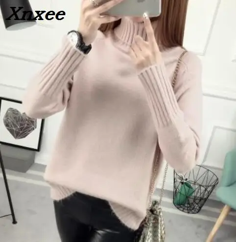 

Thick Warm Turtleneck Sweater Women 2018 Autumn Winter Tricot Jumper Women Sweaters And Pullovers Female Knitted Tops Xnxee