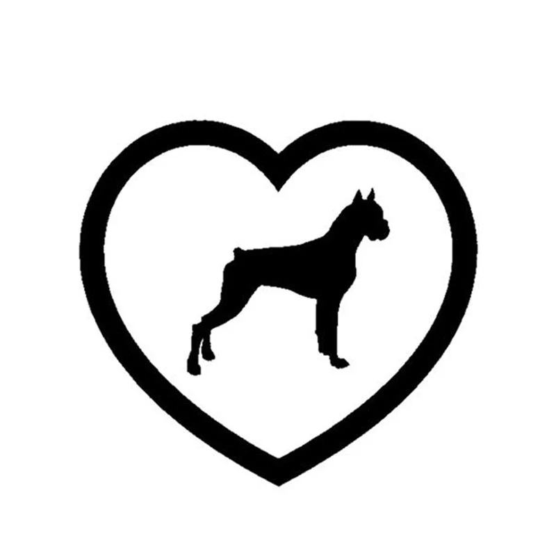 12*11 см боксер собаки любовь наклейки для автомобиля щенка декоративные мотоцикла
