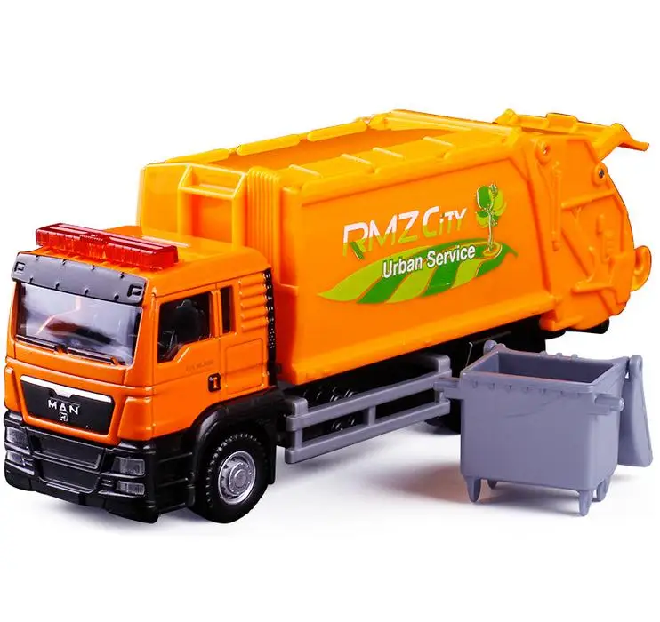 Мусоровоз из сплава 1:64 Игрушечная модель с высокой симуляцией инженерной