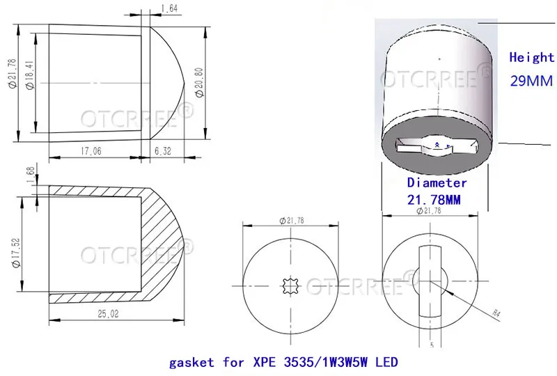 10 шт. 21,78 мм ИК светодиодный объектив CREE XPE2XPG2 XML5050 XHP50/70 7070 1 Вт 3 Вт 5 Вт 3030 3535 светодиодный оптический Epistar полу светодиодный s для прожектора