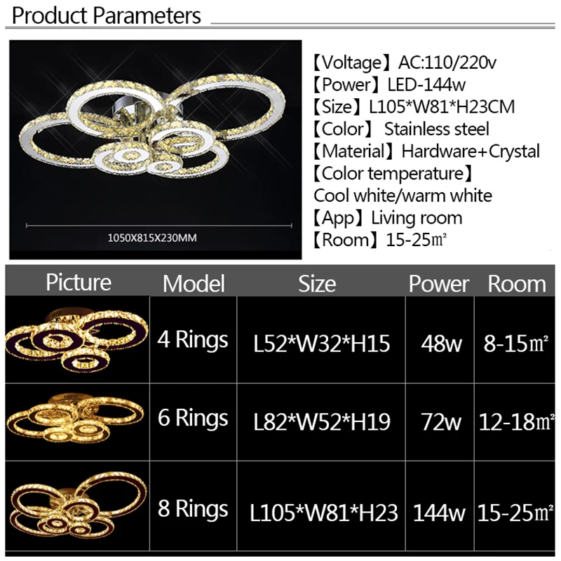 Stainless steel LED Modern Ceiling Lights crystal Lamp for living room dining lamparas de techo avize led lamp | Лампы и освещение