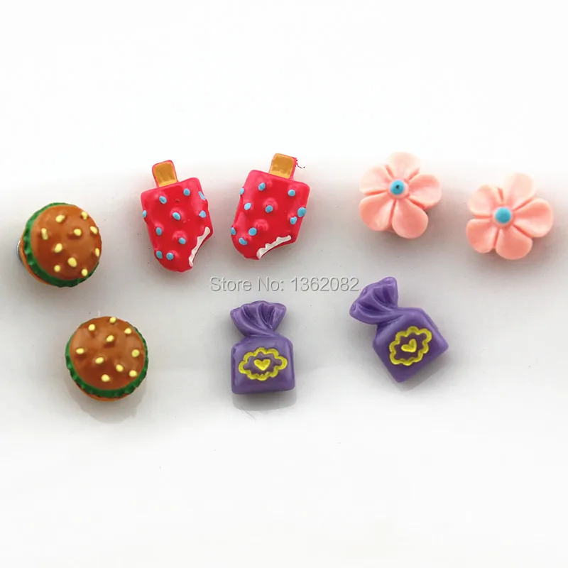12 пар милые серьги в виде мороженого с пирожными модные магнитные конфет для