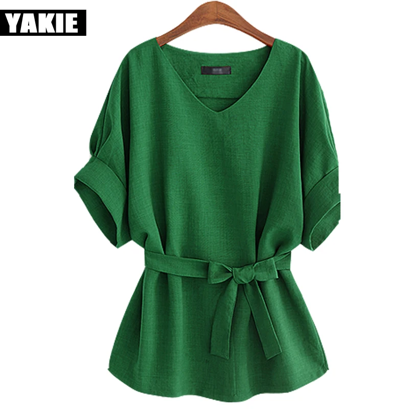 Летние топы и блузки размера плюс 5Xl женская блузка рубашка повседневная