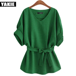 Летние топы и блузки размера плюс 5Xl, женская блузка, рубашка, повседневные женские рубашки из хлопка и льна, женские рубашки, блузы, Camisa Mujer