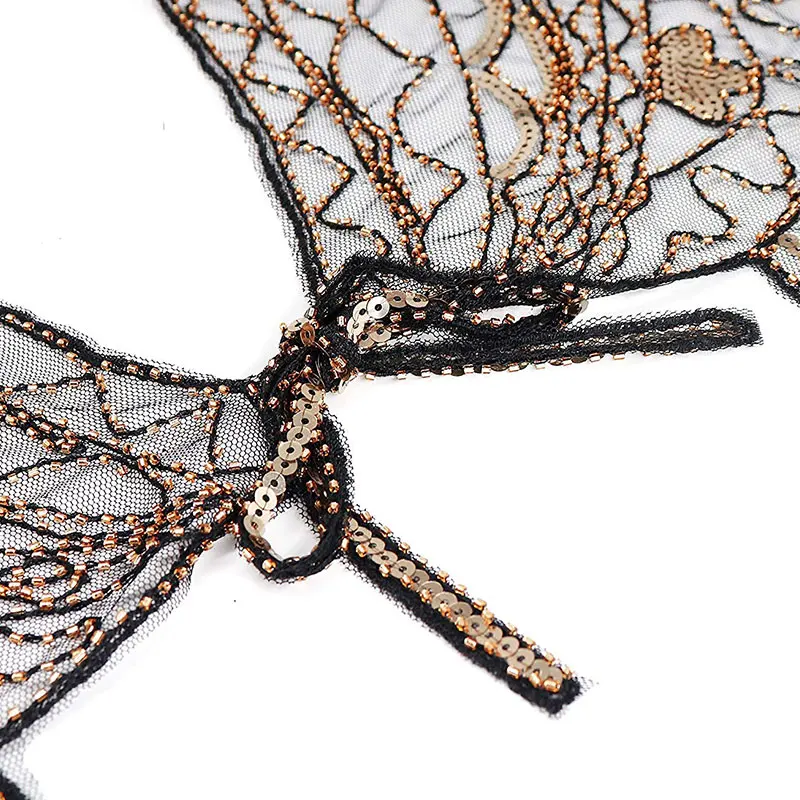 Женская шаль Gatsby 1920s вечерняя с блестками и бусинами шаль-болеро