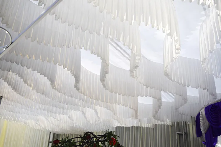 

Customized Upscale Wedding Stage Ceiling Decoration Yarn S-shaped Wave Design Genting Mantle Haning Ornament