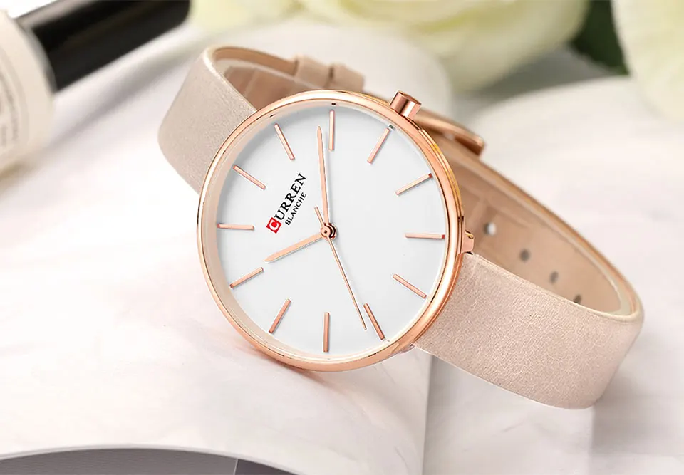 CURREN простые кожаные аналоговые кварцевые женские часы Montre Femme новые часы под платье женские наручные часы женские модные повседневные часы