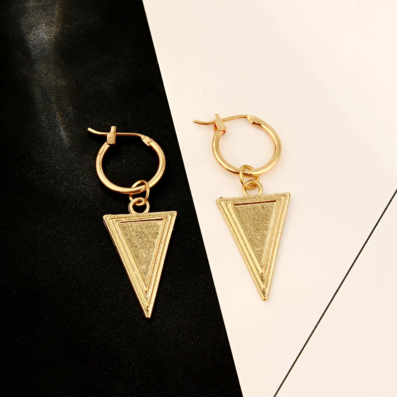 1 пара этнические многоуровневые треугольные серьги-кольца для женщин Панк