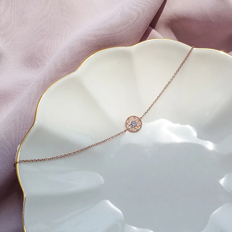 2019 Elegant 925 Sterling Silver Cutely Flower Charm Anklet For Women S925 Ankle Bracelet Chain Adjustable Length Gifts | Украшения и