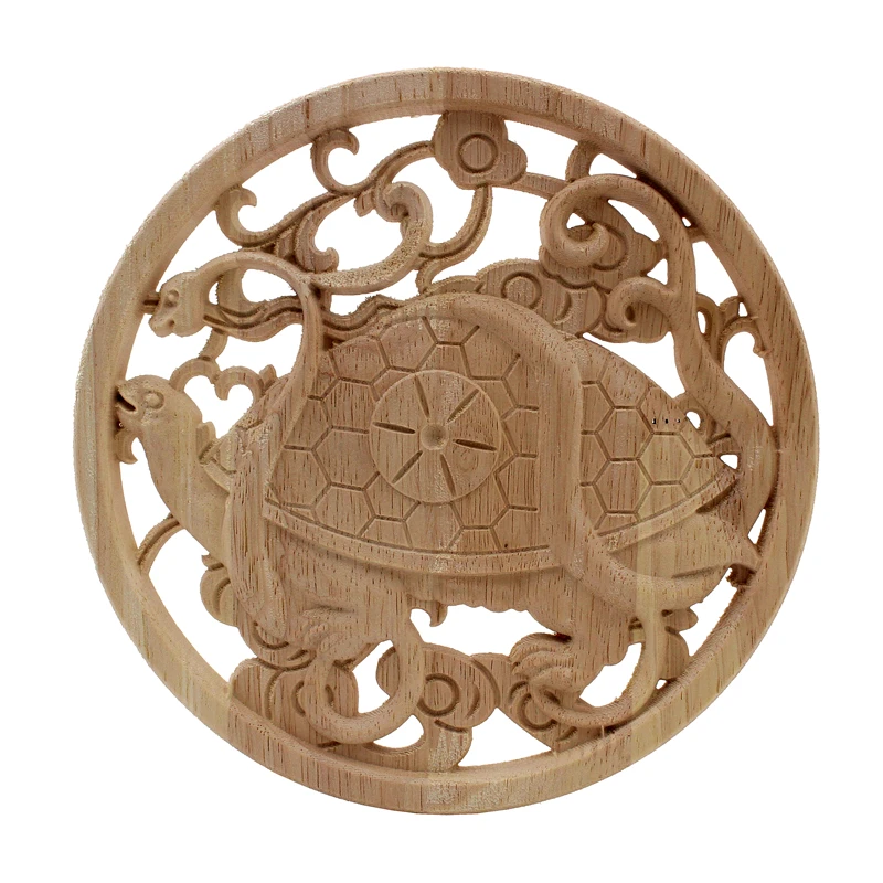 

VZLX China Vintage Floral Wood Carved Corner Applique Wooden Carving for Furniture Cabinet Door Frame Wall Home Decor Crafts