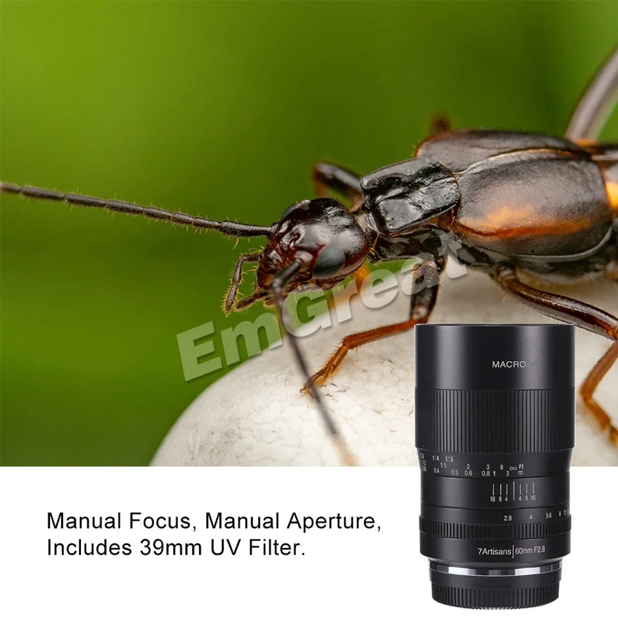 7 ремесленников 60 мм f2.8 1:1 увеличение макрообъектив подходит для sony E-mount Canon EOS RF Fuji M43 Nikon Z Mount беззеркальная камера