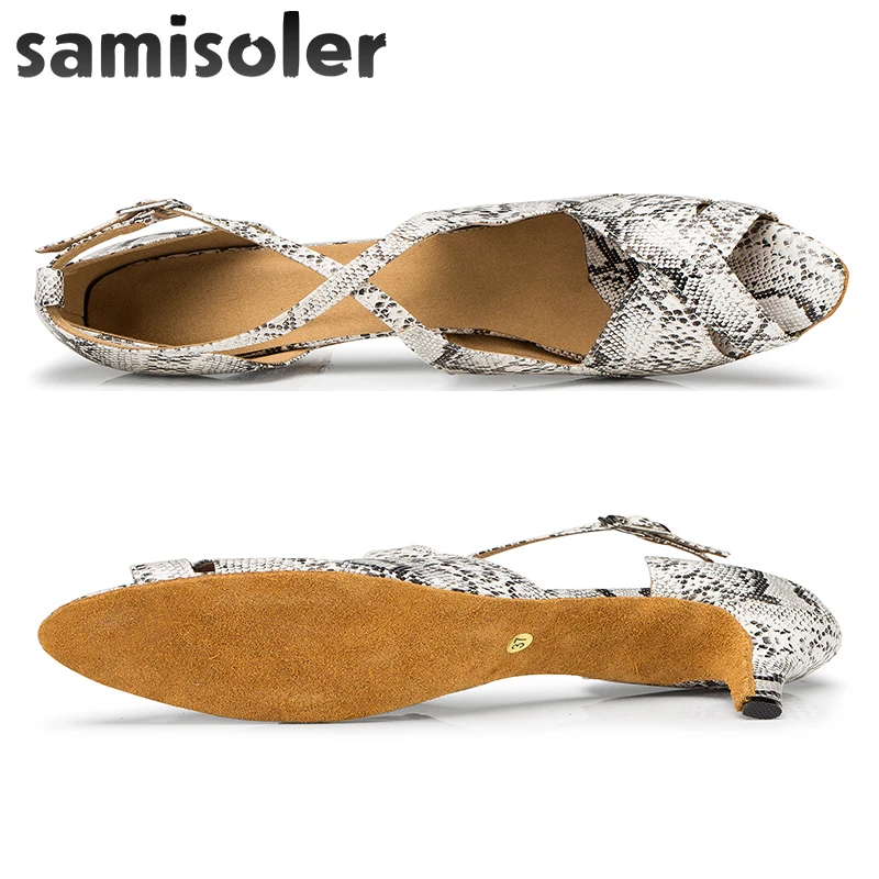 Samisoler Latin Dance Shoes Rainbow Colors bright PU Women's Salsa elegant Ballroom dancing shoes soft tango dance shoes heel