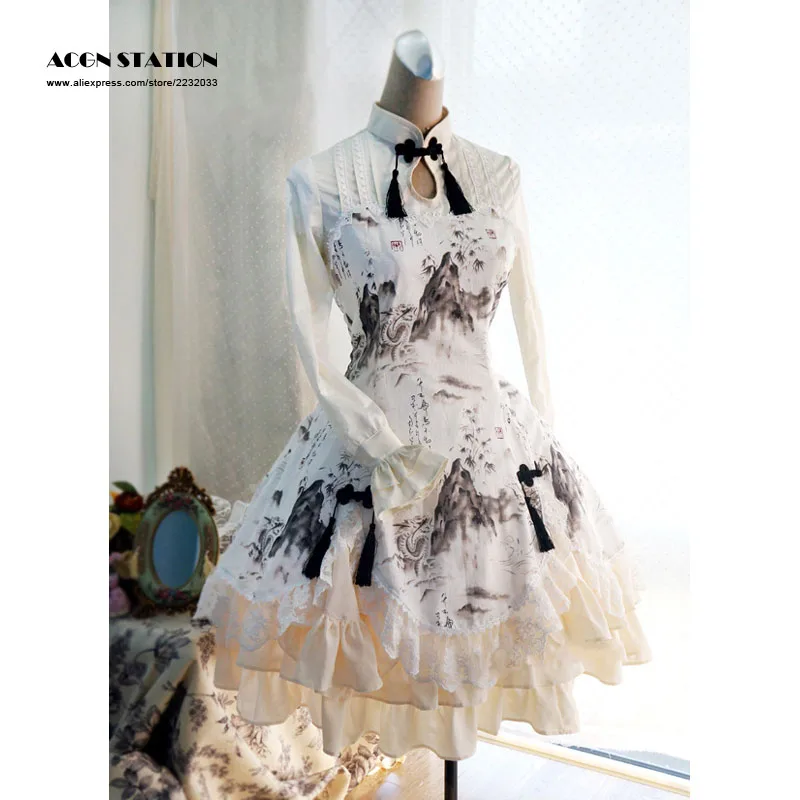 Лучший продавец Отзывы 5 звезд новое китайское цельнокроеное платье Qi Lolita с