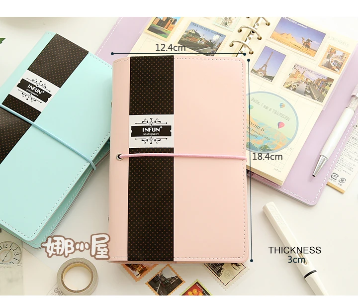 Macaron a6 книги вкладыш Обложка из искусственной кожи дневник DIY блокнот планировщик путешествия jourmal Infun Студенческая Памятка расписание