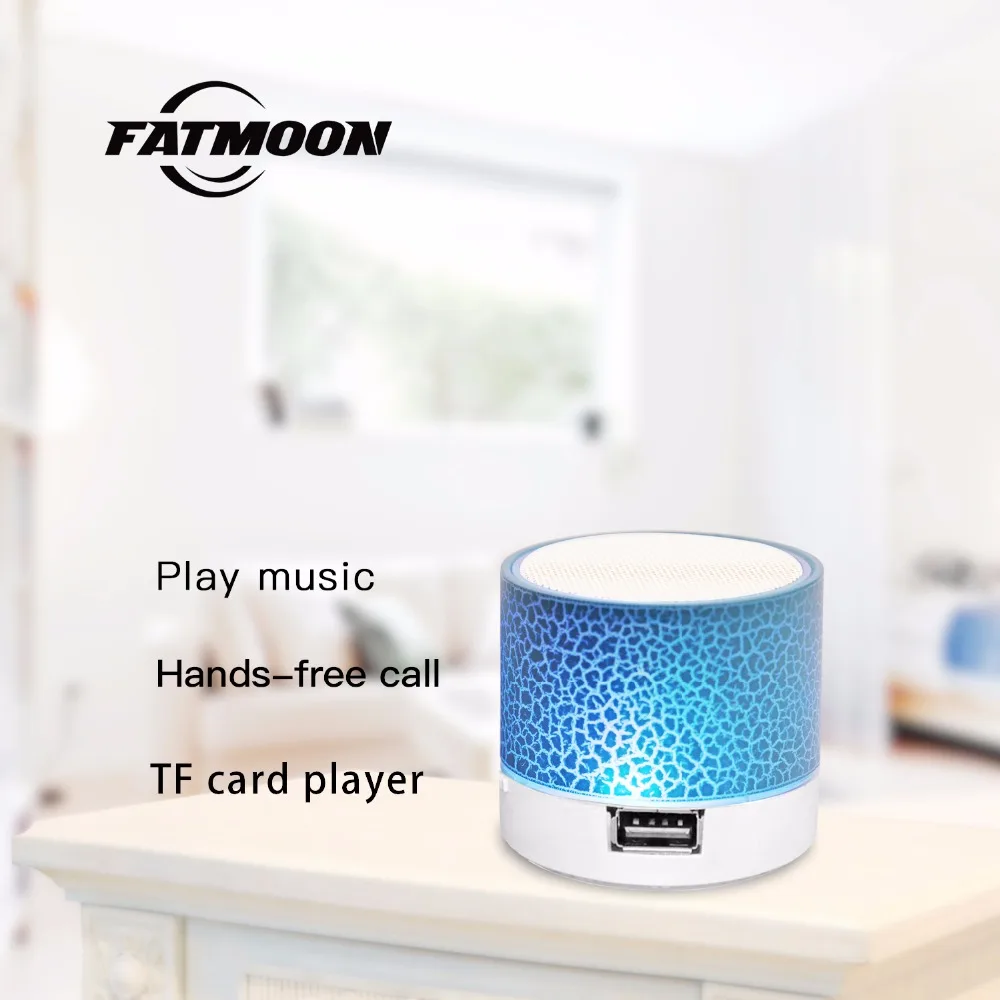 FATMOON Portable Mini Bluetooth Speaker Wireless Speakers Soundbar LED USB Handsfree Mp3 Player For xiaomi iphone samsung phone |