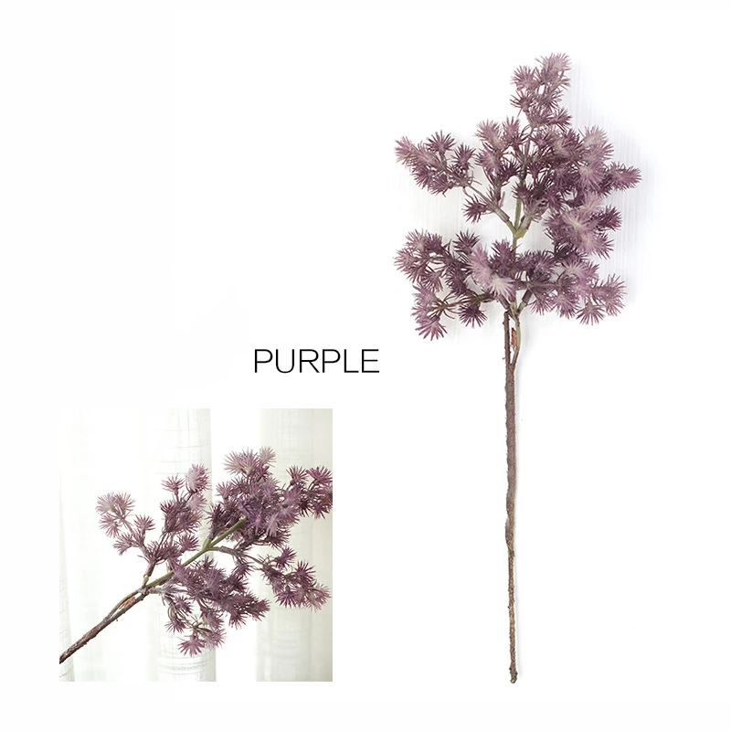 purple 1 шт. сосновая ветка пластиковые искусственные зеленые растения поддельные сосновые ветви Cypress дерево для домашнего офиса рождественское декоративное растение 30 см - Цвет: purple