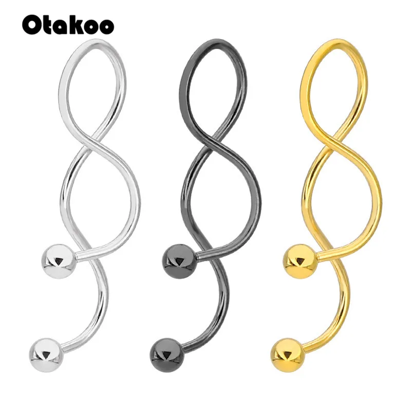 Otakoo 1 шт. спиральные ушные Промышленные Штанги для пирсинга кольцо пупка пирсинг