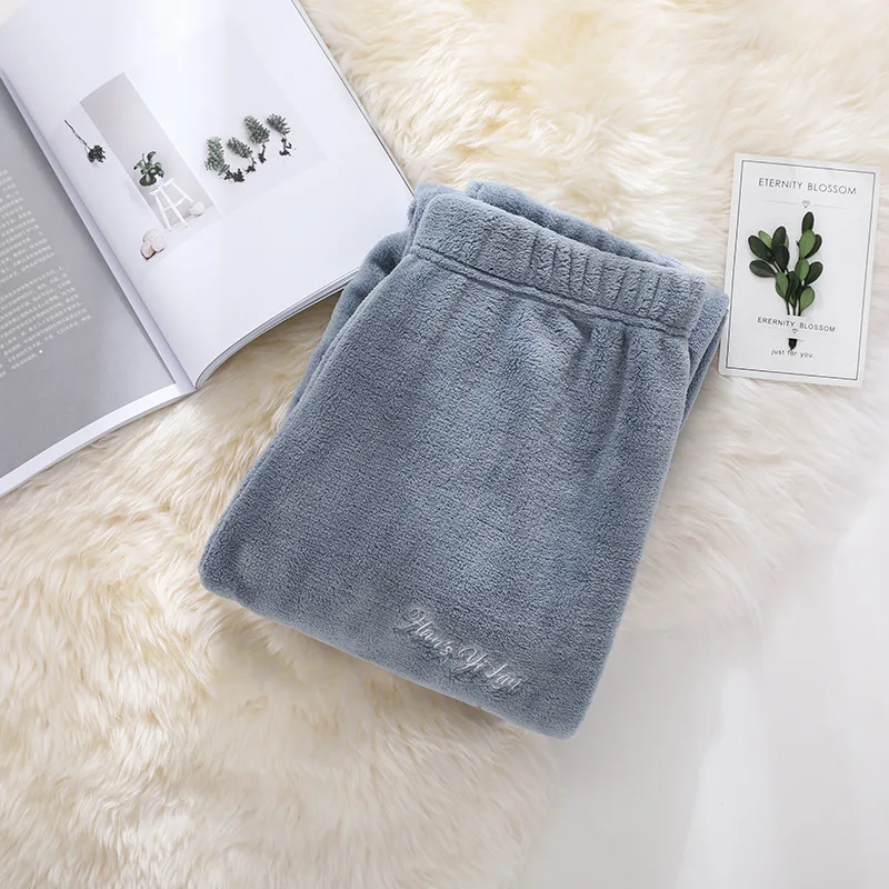 Зимняя домашняя одежда для пар штаны сна фланелевые пижамы отдыха мужчин и