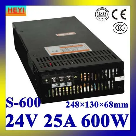 

LED power supply 24V 25A 100~120V/200~240V AC input single output switching power supply 600W 24V transformer