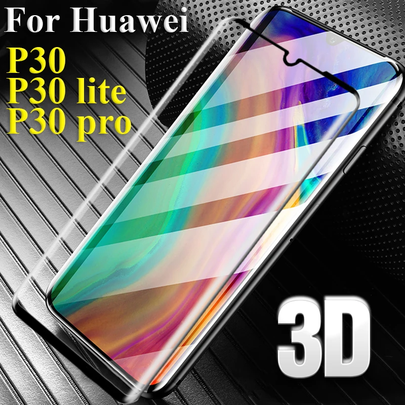 3D изогнутое закаленное стекло для Huawei P30 P30L защита экрана Защитное Pro|Защитные