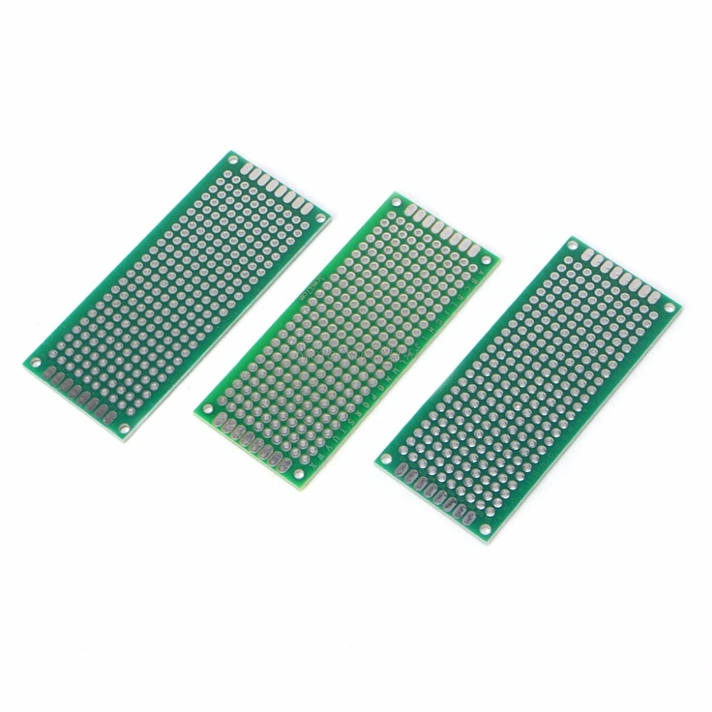 10 шт. 3x7 см двухсторонний прототип DIY PCB Луженая стекловолокно универсальная паяльная доска двухсторонняя печатная плата