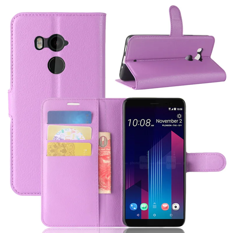 Для HTC u11 плюс Чехол Флип Роскошный кошелек из искусственной кожи ТПУ кремния