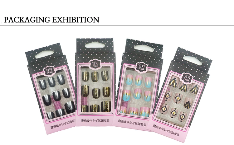 Новый 24 шт./компл. простой дизайн 2017 короткие накладные ногти Nep nagels для украшения