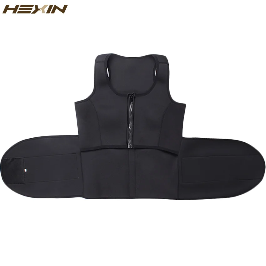 HEXIN неопреновый женский жилет на молнии для потери веса сауна костюм топ бретелях
