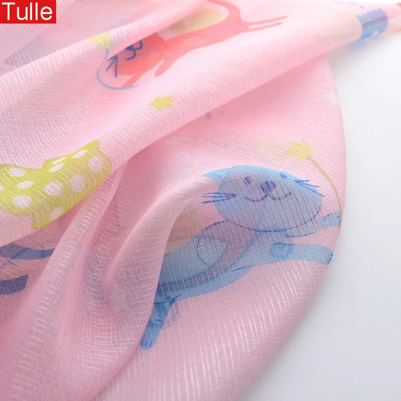 pink tulle Розовые фиолетовые Мультяшные занавески для девочек принцесса детская комната Тюль занавески для окон спальни занавески 253& 30 - Цвет: pink tulle