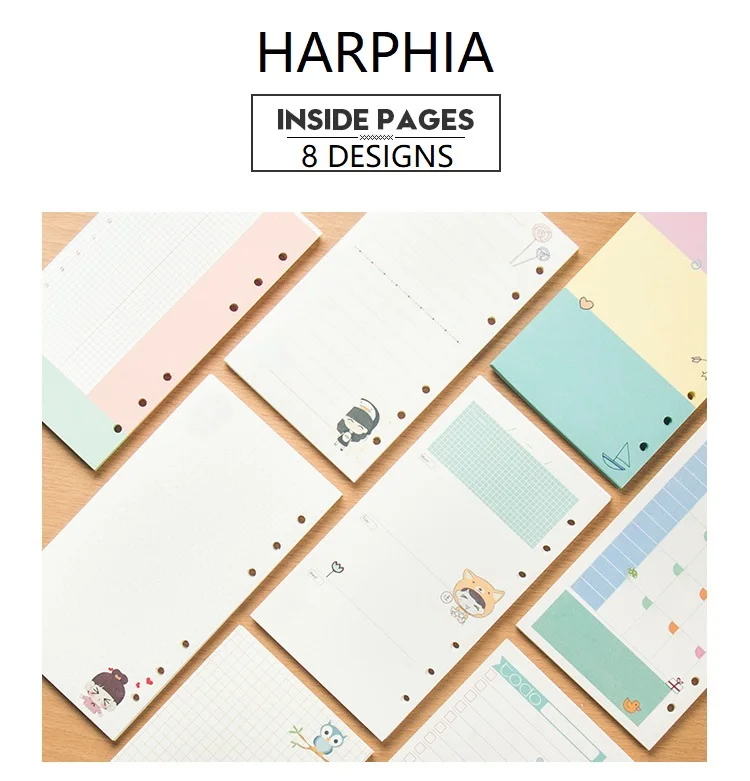 Harphia Kawaii планировщик запасной вкладыш внутренняя страница спираль блокнот переплетная бумага дизайн 40seets
