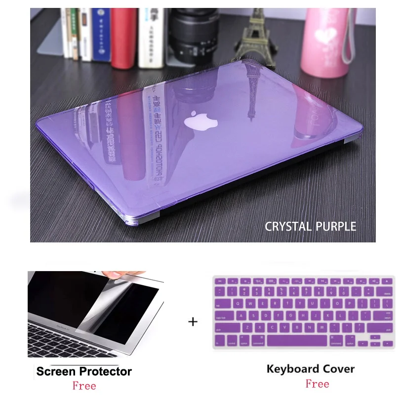 Прозрачный чехол для ноутбука + Подарочная защита экрана клавиатуры Apple Macbook Pro 13