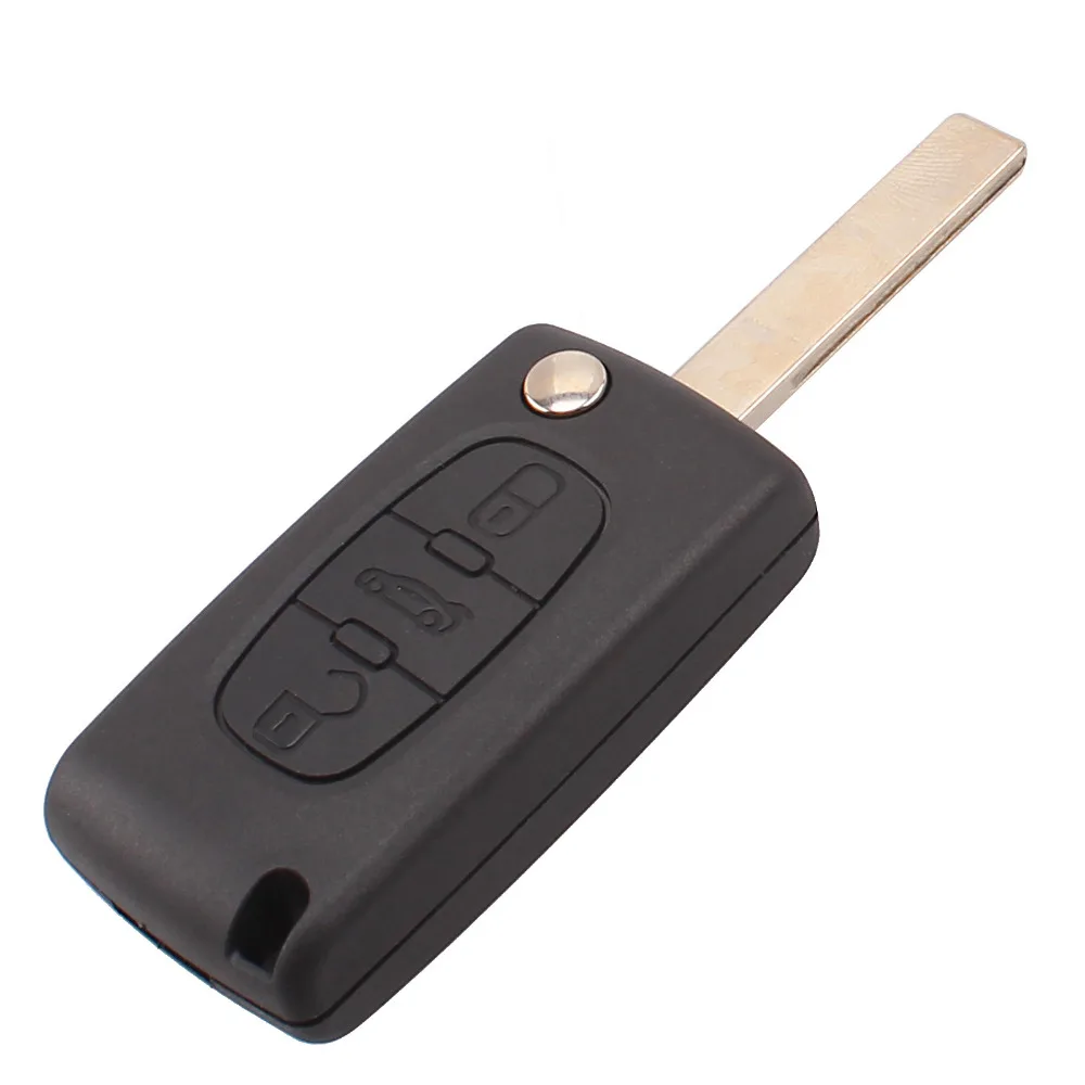 Складной Дистанционный сменный корпус ключа с 3 кнопками чехол брелок для Peugeot 107