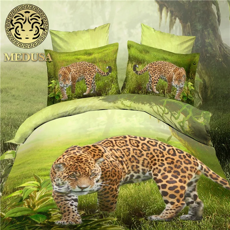 Медуза 3d цифровой набор постельного белья леопардовой расцветки
