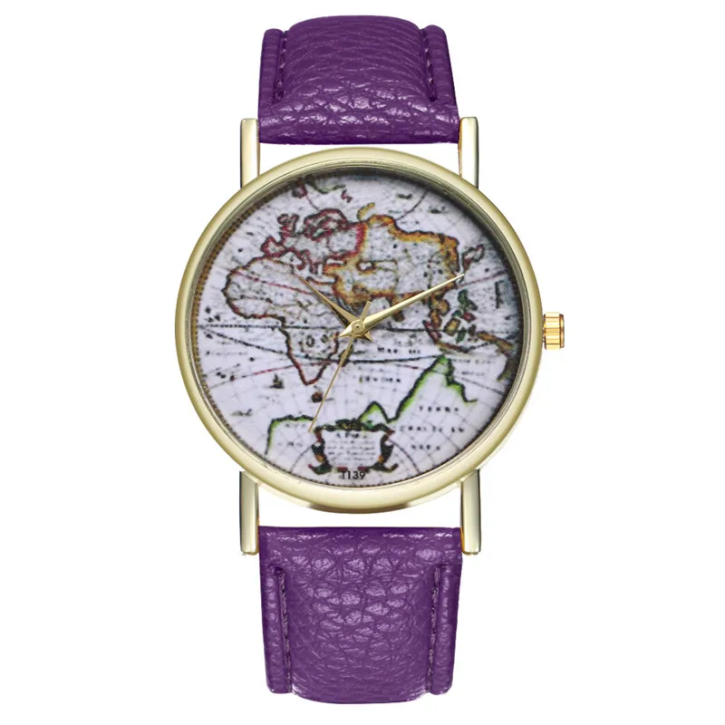 Новое поступление часы с картой мира женские минималистичные ручным платьем