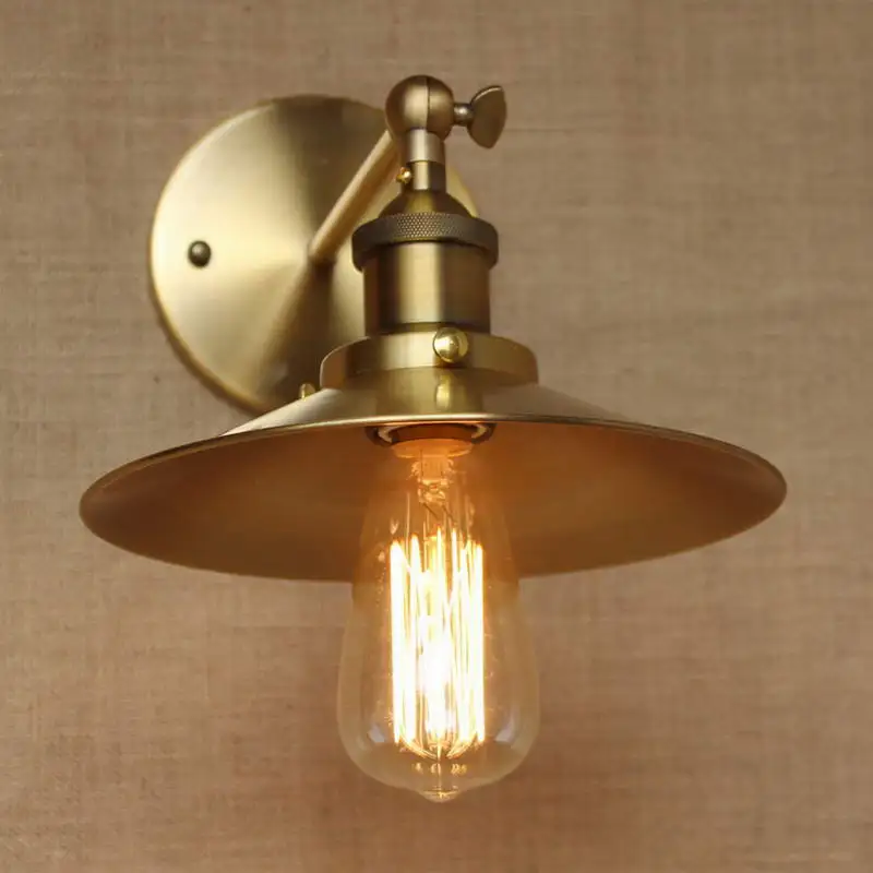 Лофт лампа со скидкой античный Золотистый металлический настенный